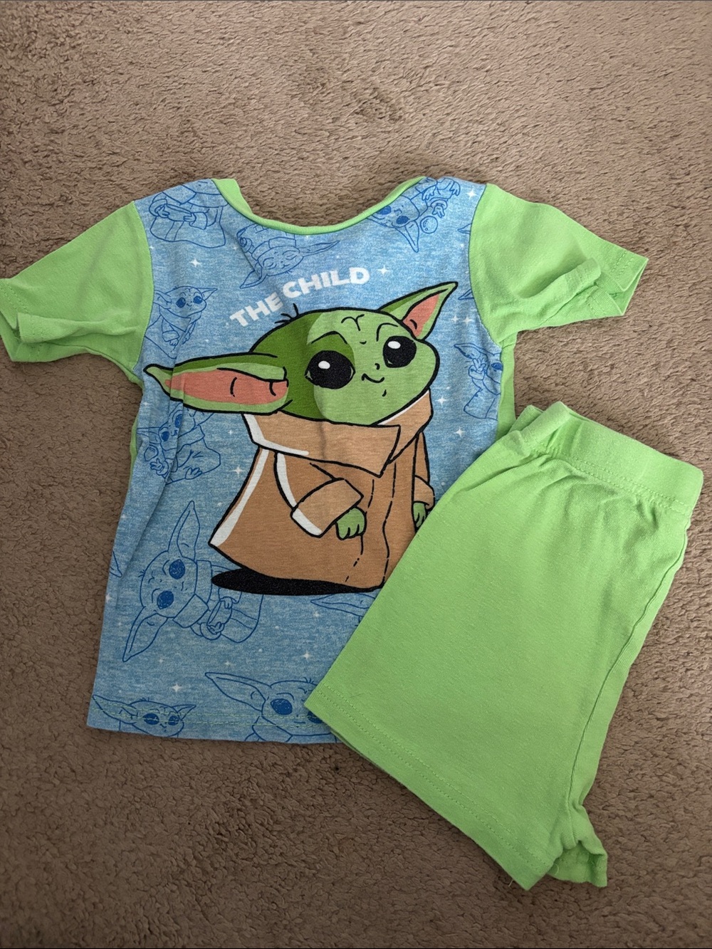 Star Wars The Child Blue & Green Kids Pajama Set